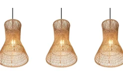 Avlånga Taklampor<Reality Bijou Taklampa 3-delat E27 brunt/pappersgarn