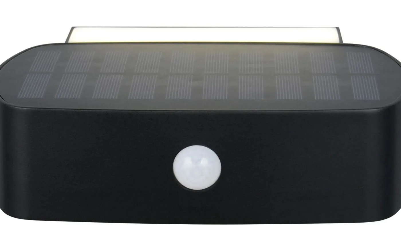 Bilbao hybrid solcellsdriven Vägglampa LED svart uppladdningsbar rörelse- och skymningssensor 4000K IP44