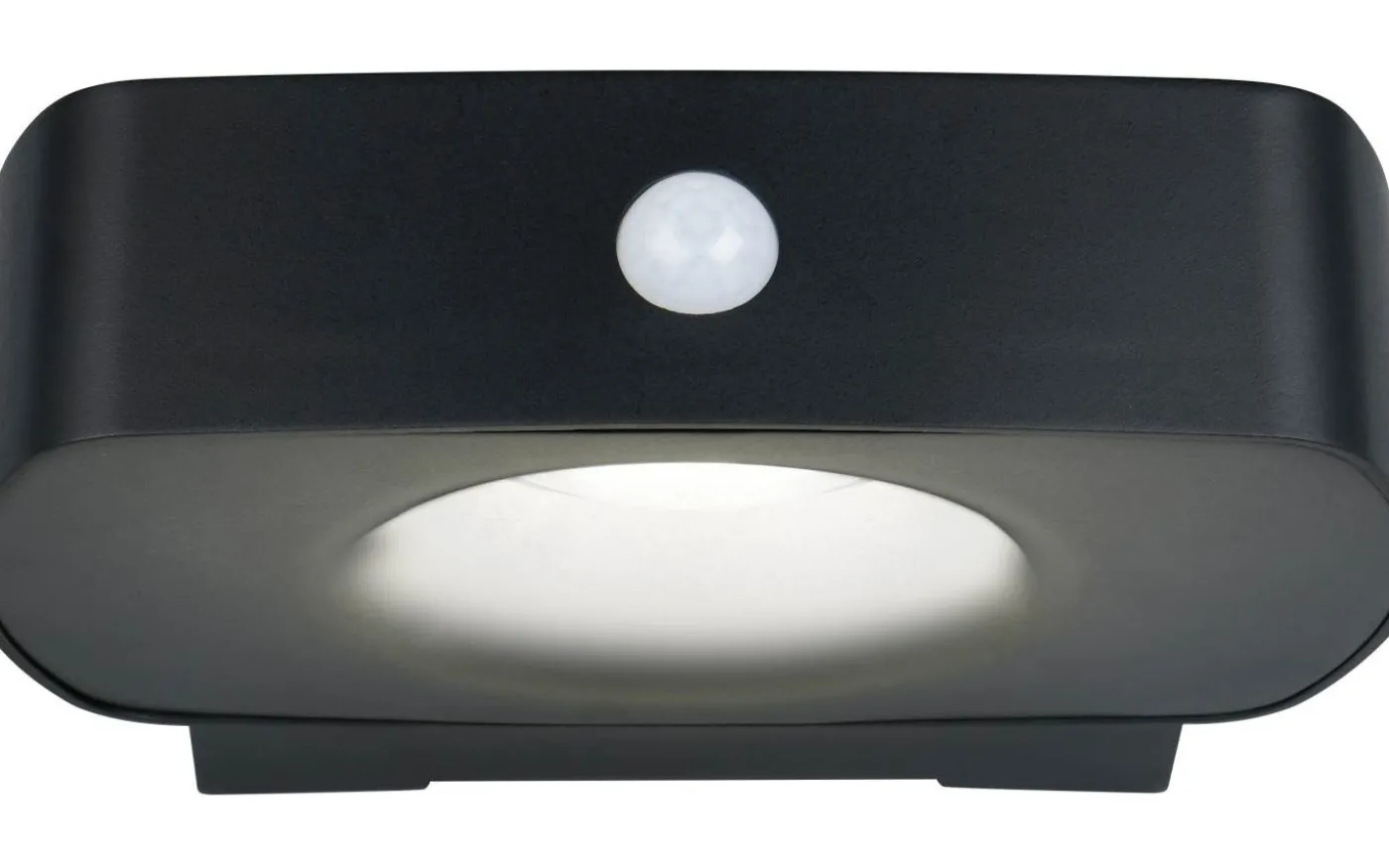 Bilbao hybrid solcellsdriven Vägglampa LED svart uppladdningsbar rörelse- och skymningssensor 4000K IP44