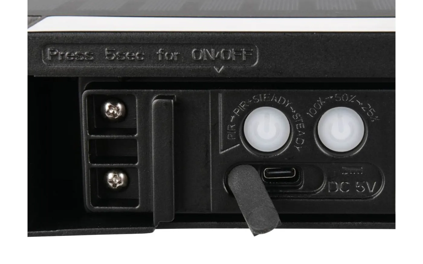 Bilbao hybrid solcellsdriven Vägglampa LED svart uppladdningsbar rörelse- och skymningssensor 4000K IP44