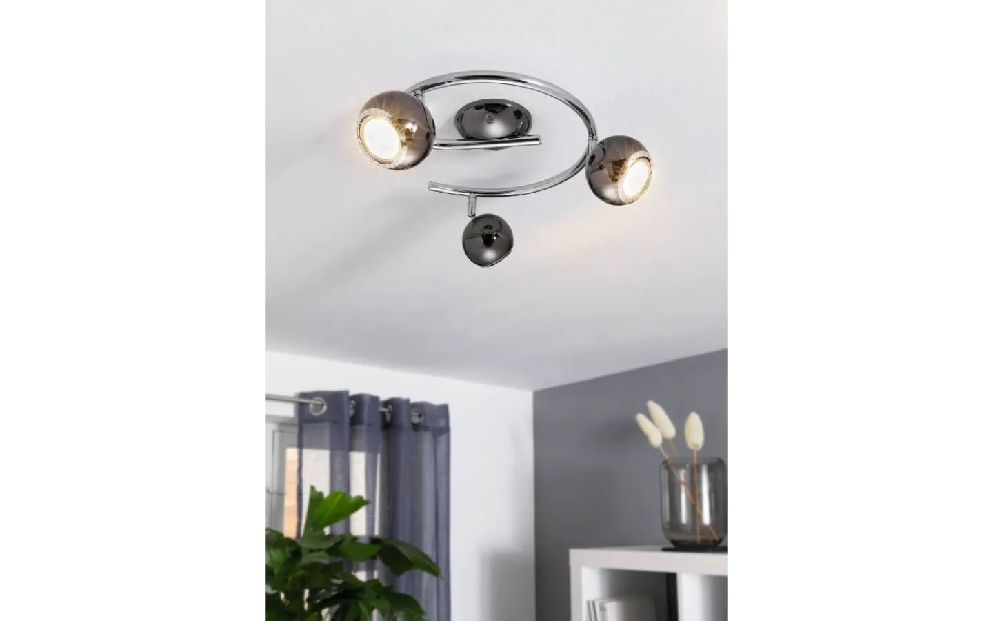 Runda Takspotlights|Takspot Med 3 Lampor<Eglo Bimeda Takspotlight 29cm GU10 LED 3000K 3x2,8W Nickel