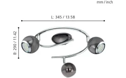 Runda Takspotlights|Takspot Med 3 Lampor<Eglo Bimeda Takspotlight 29cm GU10 LED 3000K 3x2,8W Nickel