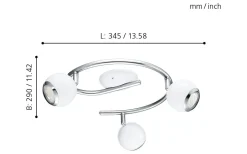 Eglo Bimeda Takspotlight 29cm GU10 LED 3000K 3x2,8W Vit* Runda Takspotlights|Takspot Med 3 Lampor