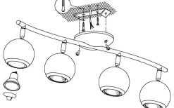Eglo Bimeda Takspotlight 64cm GU10 LED 3000K 4x2,8W Vit* Avlånga Takspotlights|Takspot Med Minst 4 Lampor