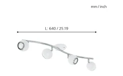 Eglo Bimeda Takspotlight 64cm GU10 LED 3000K 4x2,8W Vit* Avlånga Takspotlights|Takspot Med Minst 4 Lampor