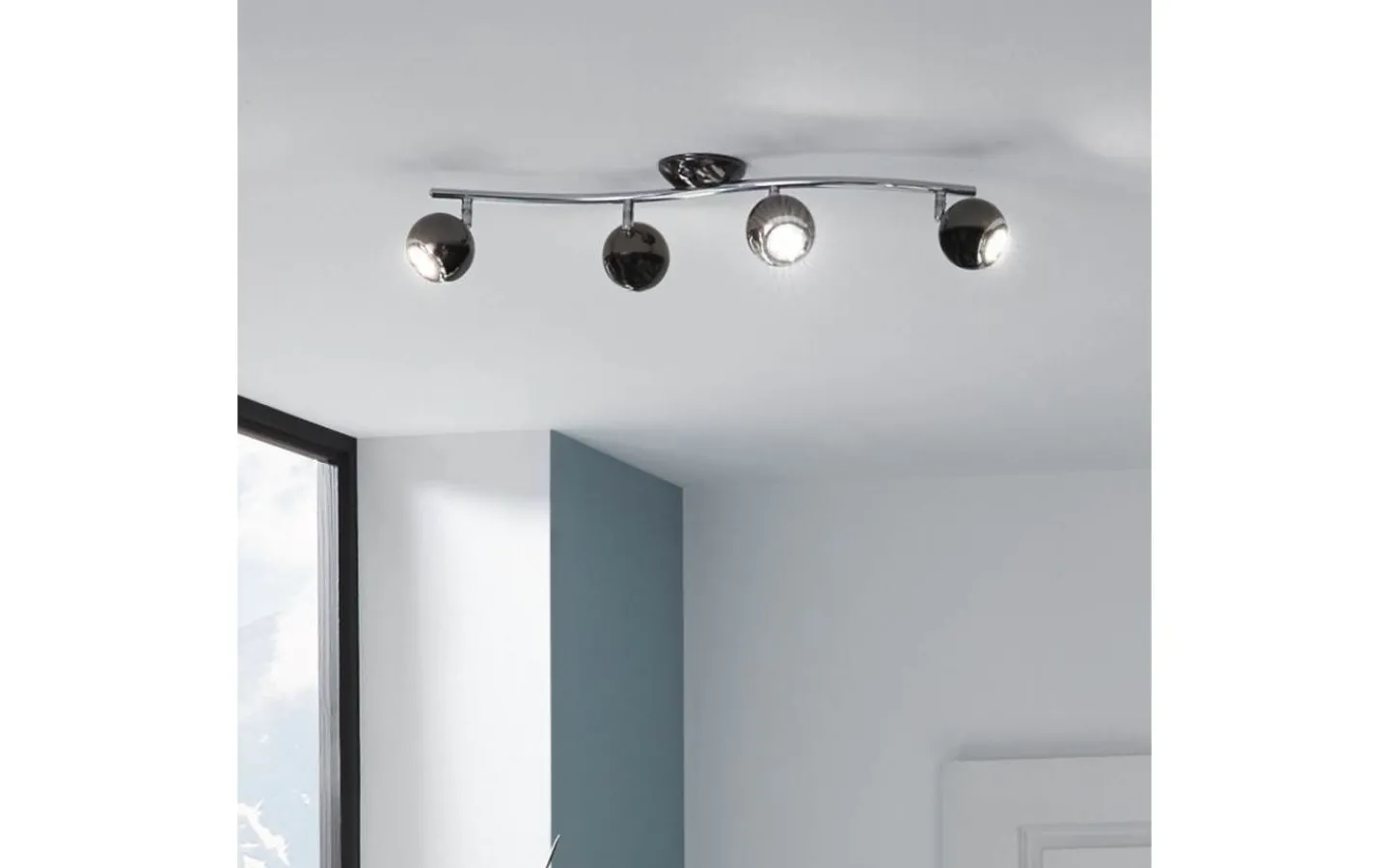 Avlånga Takspotlights|Takspot Med Minst 4 Lampor<Eglo Bimeda Takspotlight 64cm GU10 LED 3000K 4x2,8W Nickel