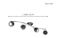 Avlånga Takspotlights|Takspot Med Minst 4 Lampor<Eglo Bimeda Takspotlight 64cm GU10 LED 3000K 4x2,8W Nickel