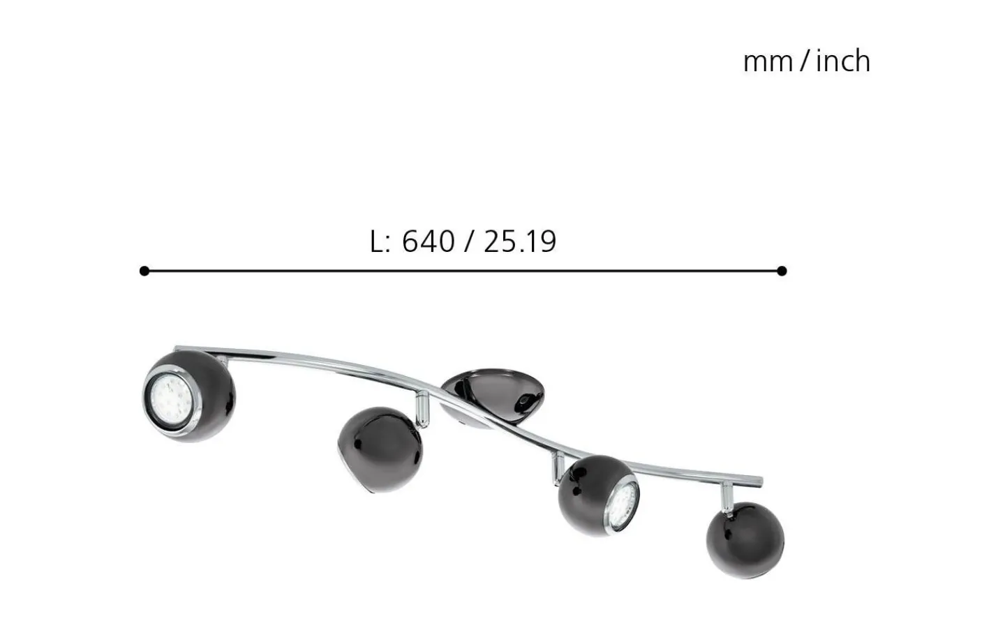 Avlånga Takspotlights|Takspot Med Minst 4 Lampor<Eglo Bimeda Takspotlight 64cm GU10 LED 3000K 4x2,8W Nickel