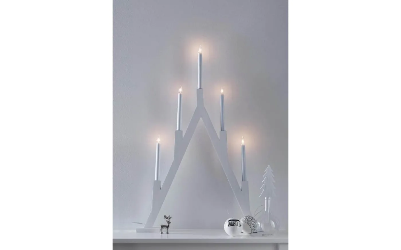 Bjurfors Adventsljusstake 77cm 5L Vit