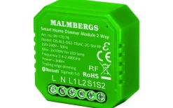 Malmbergs Bluetooth Smart Dosdimmer, 2-kanal/ kron, inklusive RF-stöd, 2x100W LED* Malmbergs Smart Home