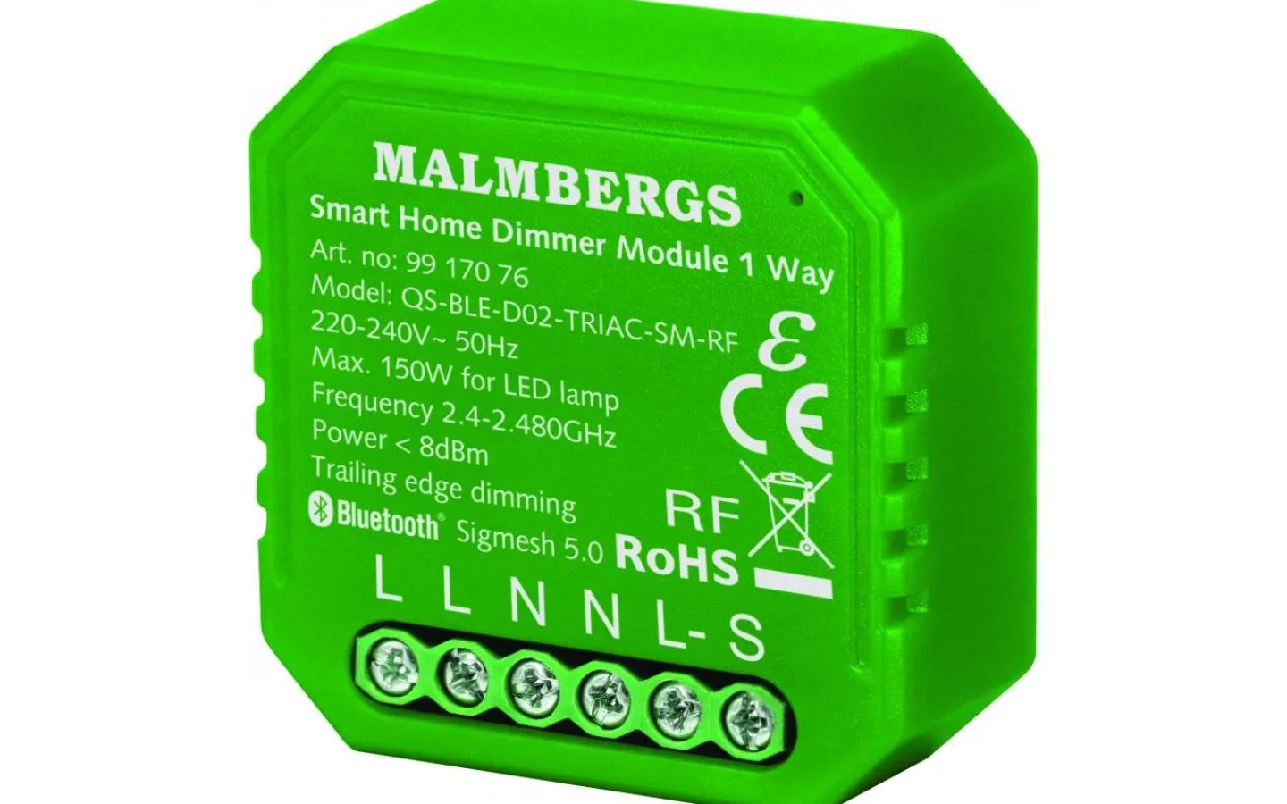 Malmbergs Bluetooth Smart Dosdimmer, inklusive RFstöd, 150W LED* Malmbergs Smart Home