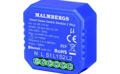 Fjärrströmbrytare<Malmbergs Bluetooth Smart Modul ON/OFF, 2-kanal/ Kron, inklusive RF-stöd, 2x1150W / 2x150W LED