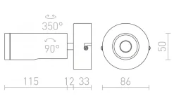 Sovrum|Läslampor<Rendl Bogard I Väggspotlight Matt nickel LED 5W 3000K