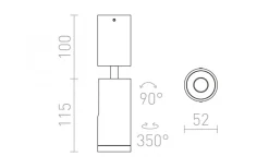Takspot Med 1 Lampa<Rendl Bogard Takspotlight Matt nickel LED 5W 3000K