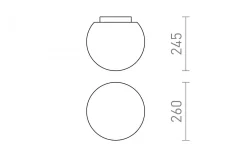 Rendl Bolly Plafond 26cm Opal/Krom IP44* Badrumslampor Tak|Plafonder