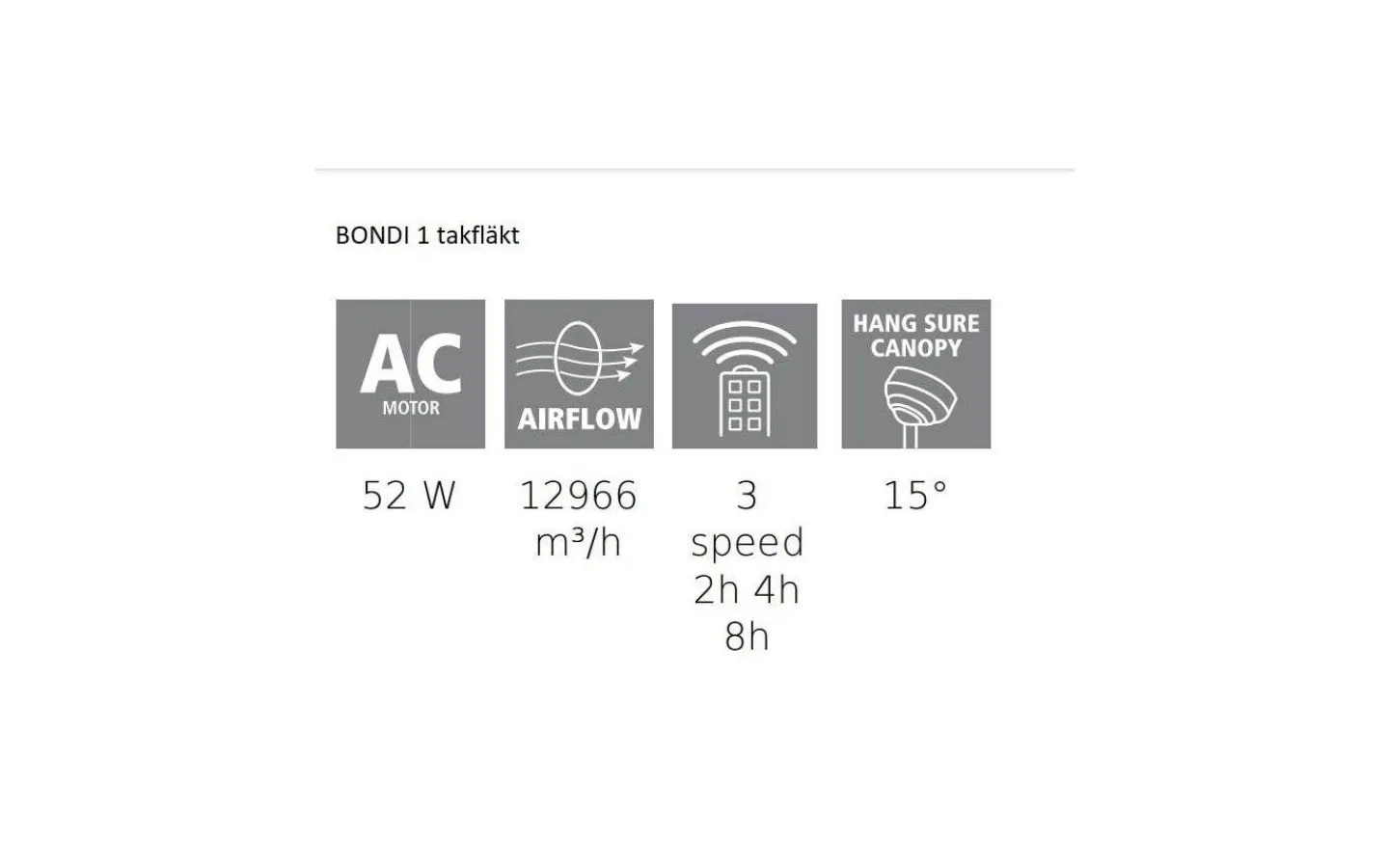 Takfläktar<Eglo Bondi 1 Takfläkt 122cm Vit