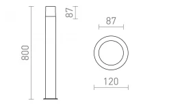 Bonnie Pollare 80cm Antracit IP44