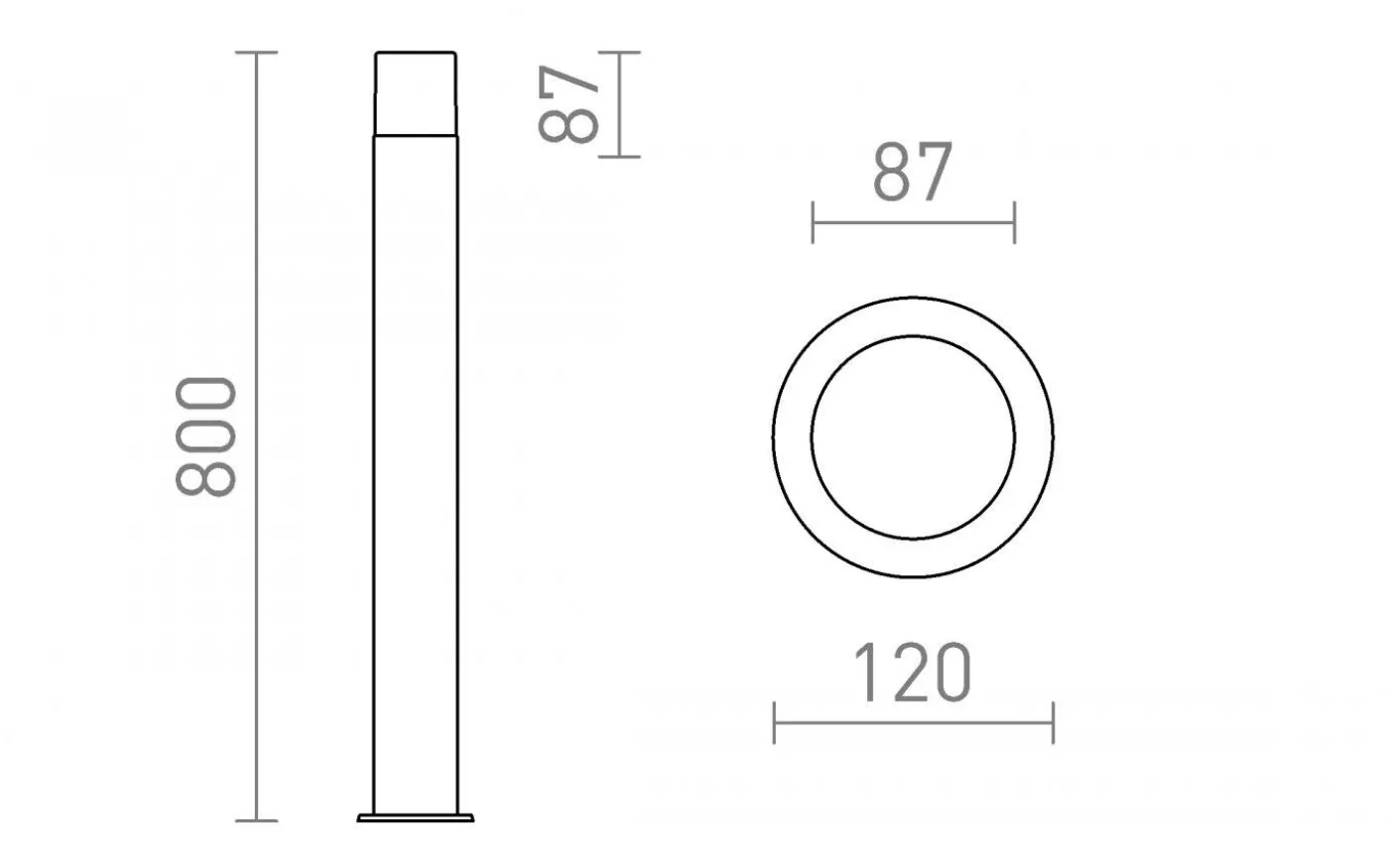 Bonnie Pollare 80cm Antracit IP44