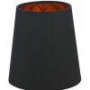 Enfärgade Runda Lampskärmar<Oriva Bosse Lampskärm Ø17cm Bomull Svart/Guld