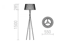 Vardagsrum|Golvlampor<Rendl Boulogne Golvlampa 165cm Svart E27