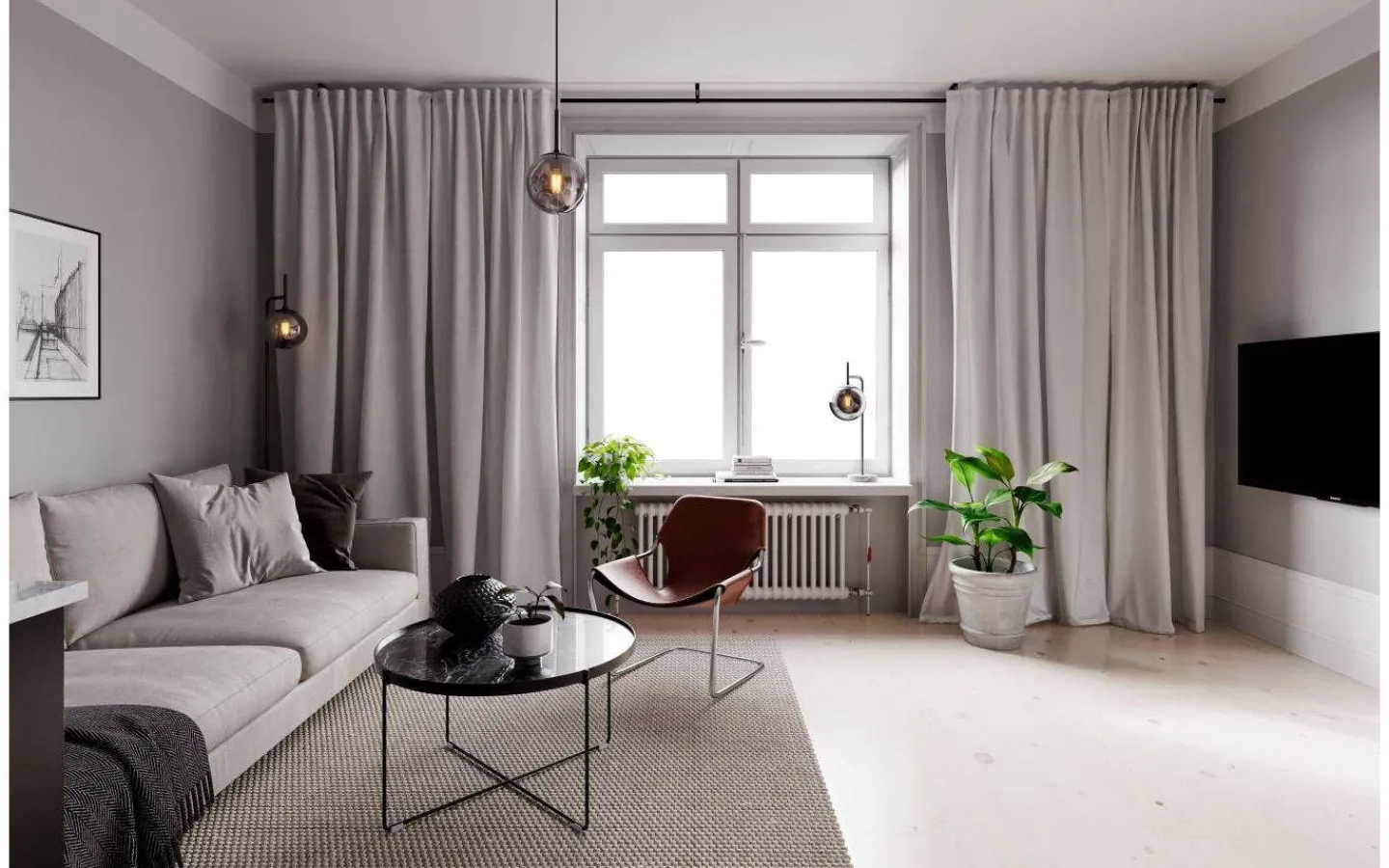 By Rydens Boyle Golvlampa 164cm Rökgrå* Golvlampor