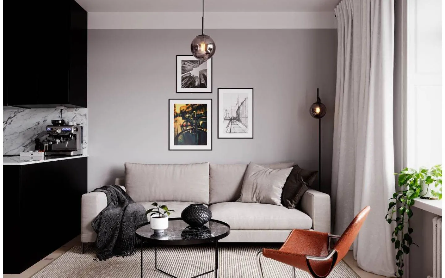 By Rydens Boyle Golvlampa 164cm Rökgrå* Golvlampor