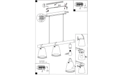 Kök & Matplats|Avlånga Taklampor<Eglo Boyle Taklampa 78cm 3L Svart
