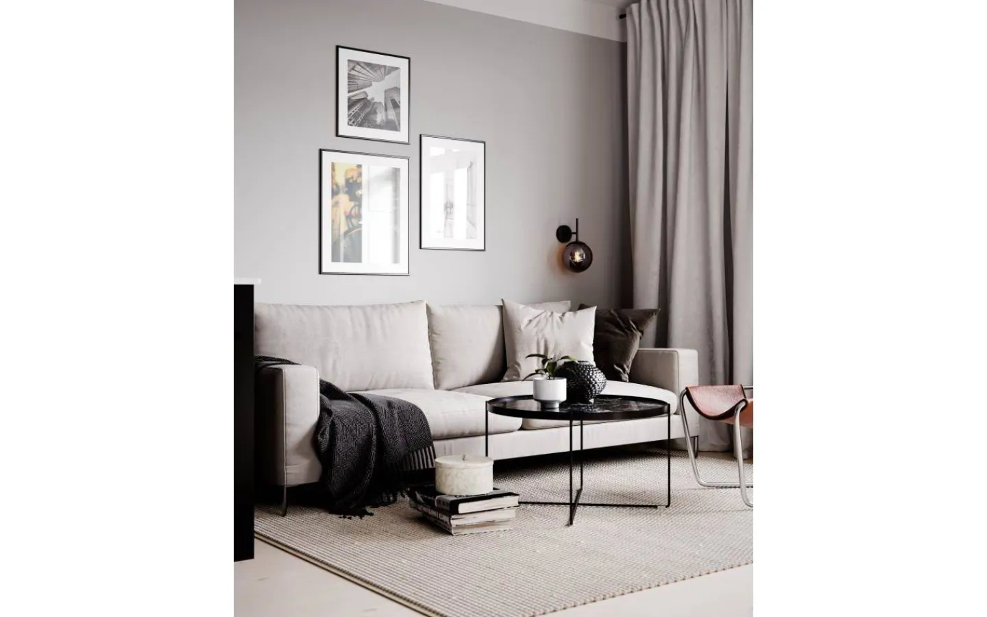 Lampetter<By Rydens Boyle Vägglampa 31cm Rökgrå