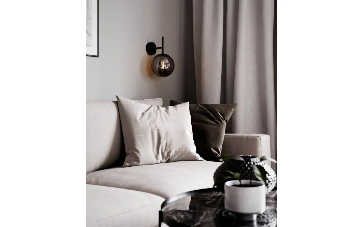 Lampetter<By Rydens Boyle Vägglampa 31cm Rökgrå