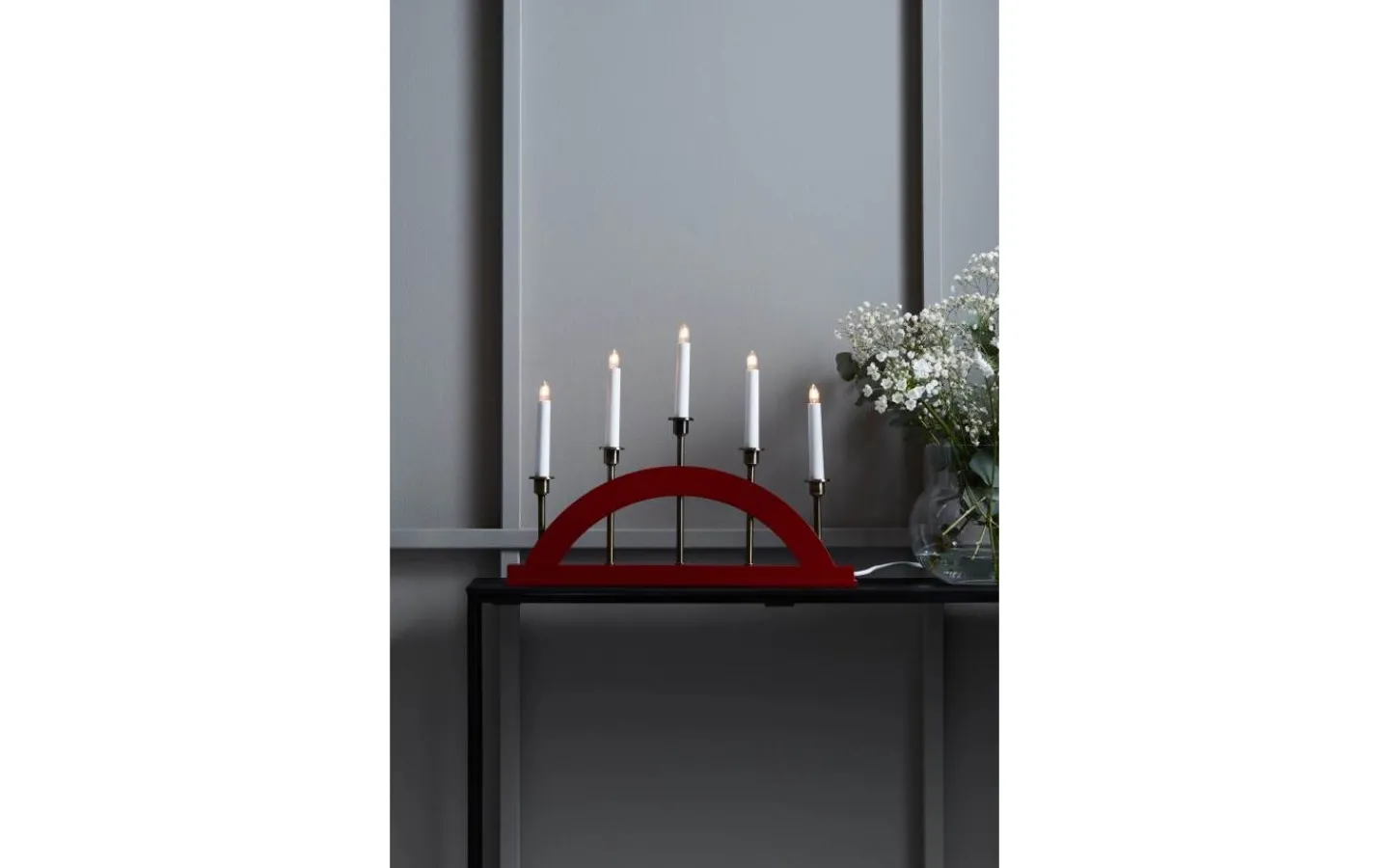 Markslojd Bridge Adventsljusstake 36cm 5L Röd/Antik* Visa Alla Adventsljusstakar|Adventsljusstakar 31-60 Cm