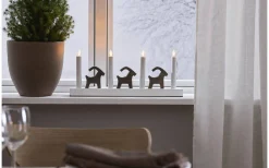 Adventsljusstakar 0-30 Cm<Star Trading Bruse Adventsljusstake 18cm LED Brun/Vit