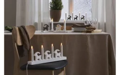 Adventsljusstakar 0-30 Cm<Star Trading Bruse Adventsljusstake 18cm LED Brun/Vit