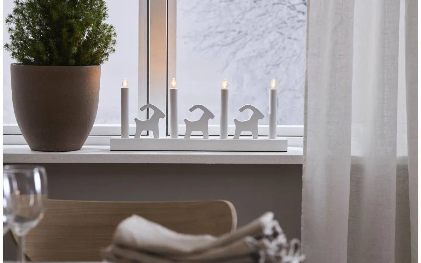 Star Trading Bruse Adventsljusstake 18cm LED Vit* Adventsljusstakar 0-30 Cm