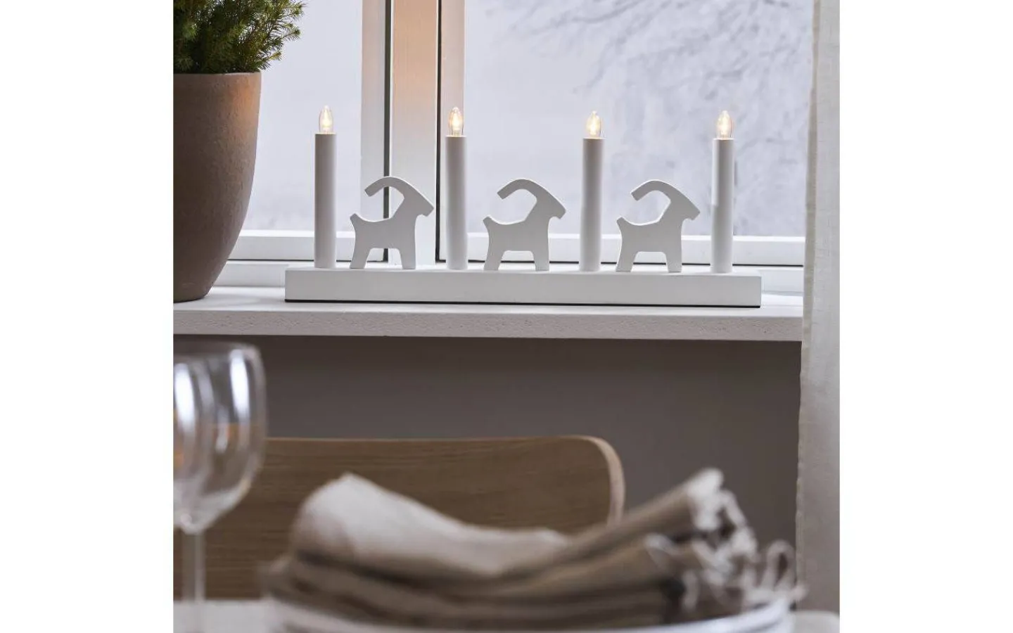 Star Trading Bruse Adventsljusstake 18cm LED Vit* Adventsljusstakar 0-30 Cm