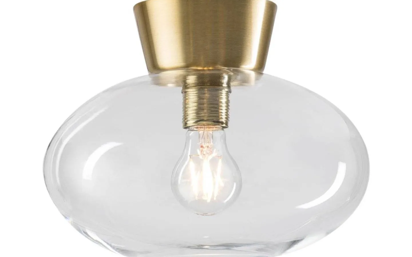 Badrum|Hall & Trappa<Belid Bullo Plafond 27cm Mässing/Klar