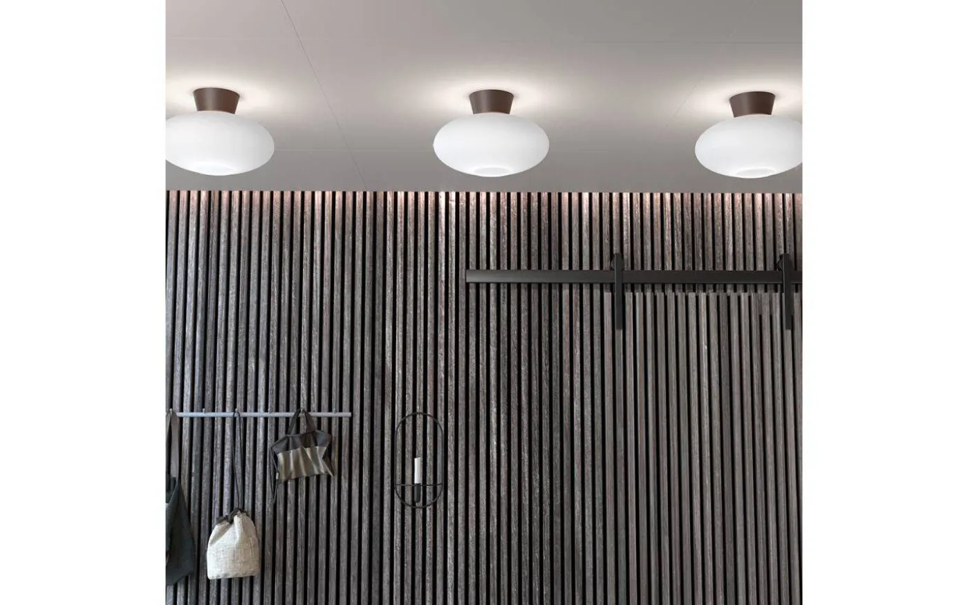 Bullo Plafond 38cm Oxid/Opalglas