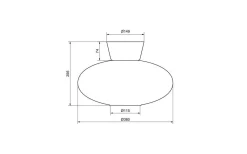 Bullo XL Plafond 38cm Svart/Opal