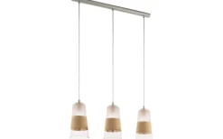 Avlånga Taklampor<Eglo Burnham Taklampa 84cm 3L Borstad Stål/Bast