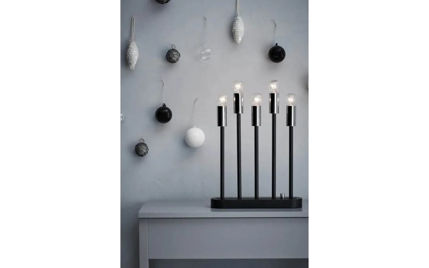 Markslojd Buster Ljusstake 5L Svart/Krom* Visa Alla Adventsljusstakar|Adventsljusstakar 31-60 Cm