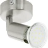 Takspot Med 1 Lampa<Eglo Buzz Takspotlight 6cm GU10 LED 3000K 2,8W Nickel