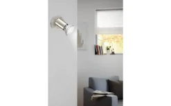 Takspot Med 1 Lampa<Eglo Buzz Takspotlight 6cm GU10 LED 3000K 2,8W Nickel