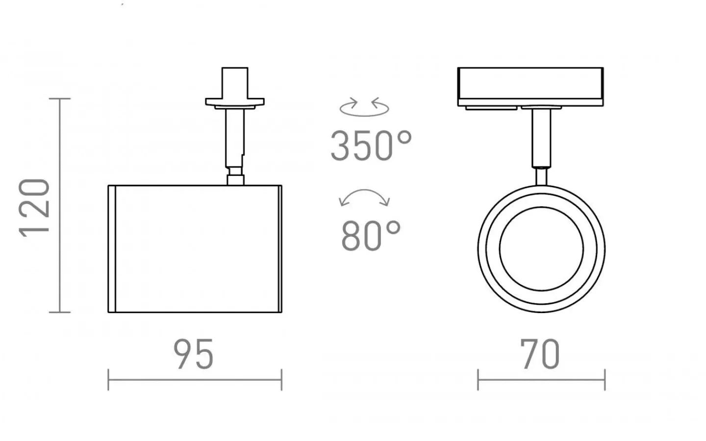 Skensystem<Rendl Cadenza 1-fas Spotlight GU10 Svart