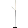 Aneta Cadiz Golvlampa 186cm LED 28W+5W 3000K Svart/Mässing* Uplight|Golvläslampor
