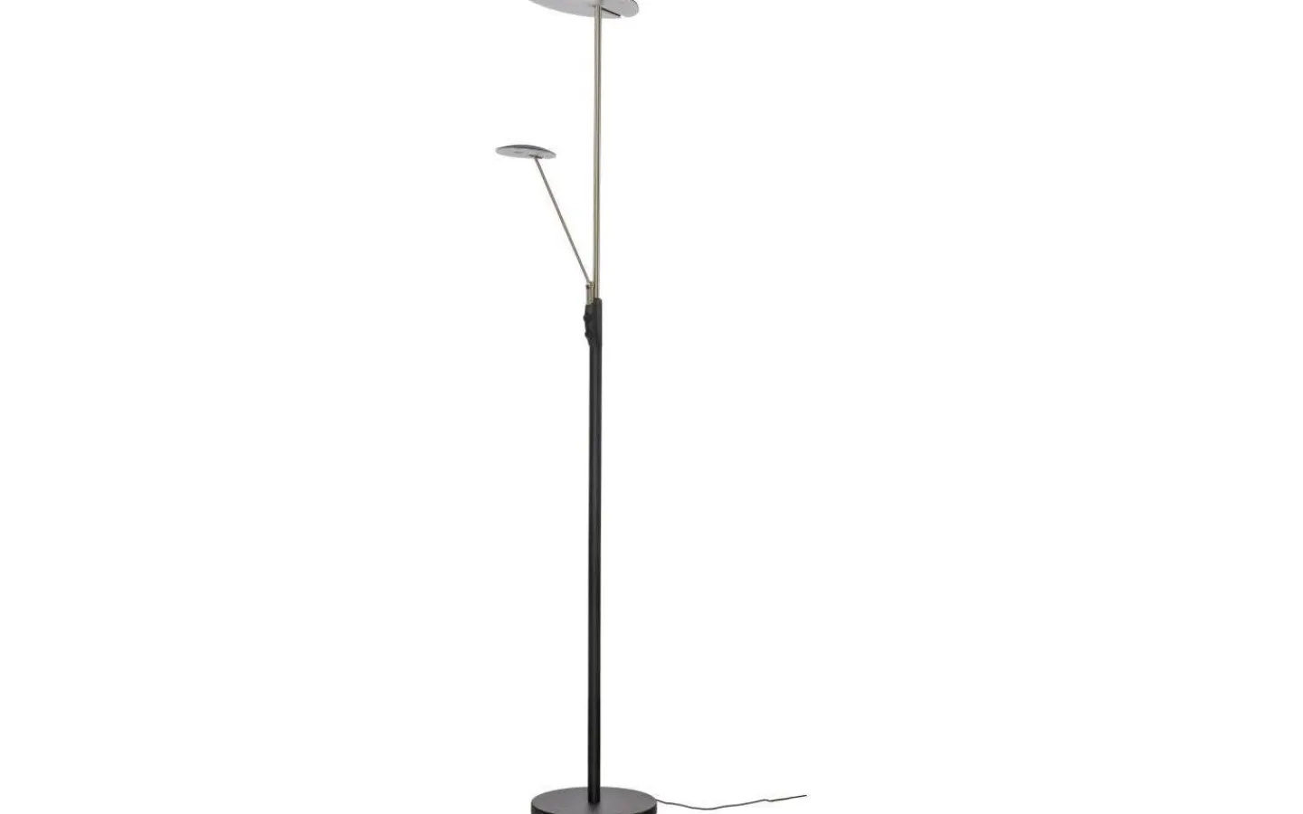 Aneta Cadiz Golvlampa 186cm LED 28W+5W 3000K Svart/Mässing* Uplight|Golvläslampor