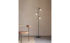 Reality Cadiz Golvlampa 3-delad E14 matt svart/bärnsten* Golvlampor|Golvläslampor