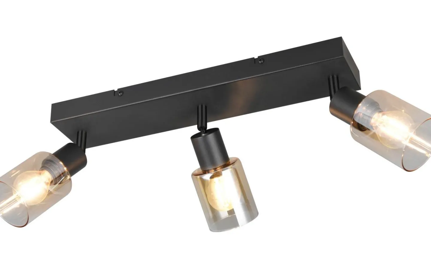 Reality Cadiz Spotlight 3-delad E14 matt svart/bärnsten* Avlånga Takspotlights|Takspot Med 3 Lampor