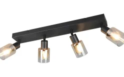 Avlånga Takspotlights|Takspot Med Minst 4 Lampor<Reality Cadiz Spotlight 4-delad E14 matt svart/bärnsten