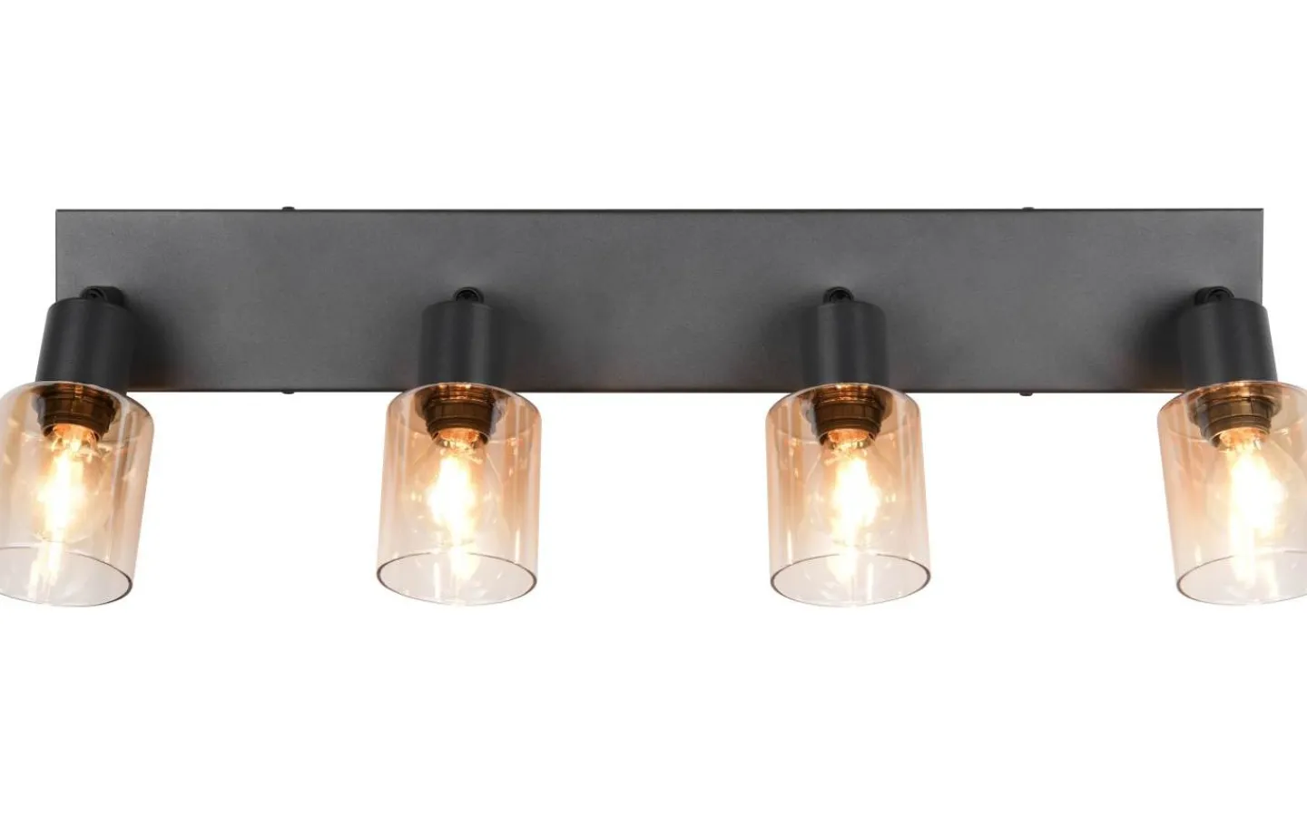 Avlånga Takspotlights|Takspot Med Minst 4 Lampor<Reality Cadiz Spotlight 4-delad E14 matt svart/bärnsten