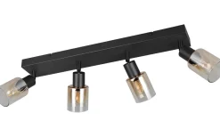 Avlånga Takspotlights|Takspot Med Minst 4 Lampor<Reality Cadiz Spotlight 4-delad E14 matt svart/bärnsten