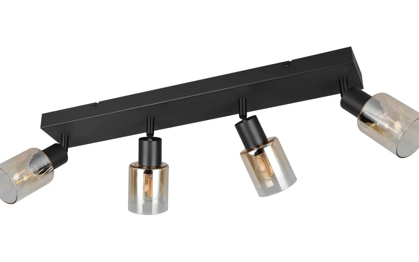 Avlånga Takspotlights|Takspot Med Minst 4 Lampor<Reality Cadiz Spotlight 4-delad E14 matt svart/bärnsten